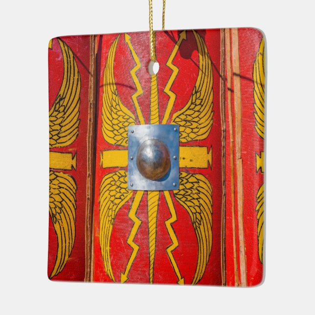 Roman Military Shield - Scutum Julgransprydnad Keramik (Vänster)