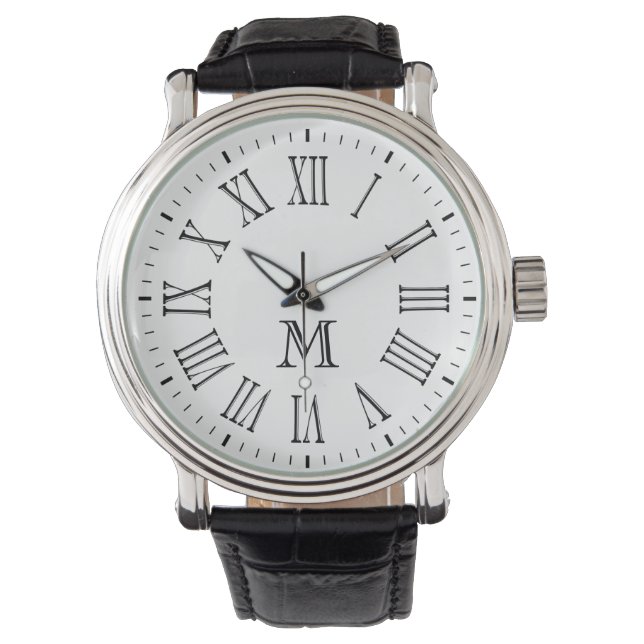 Roman Monogram Black Armbandsur (Framsida)