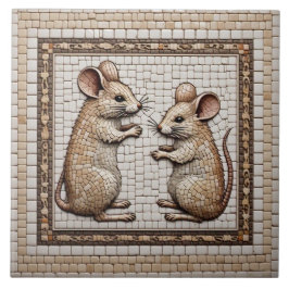 Roman Mosaic Stil Mice Ceramic Tile Kakelplatta