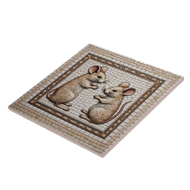 Roman Mosaic Stil Mice Ceramic Tile Kakelplatta (Sidan)