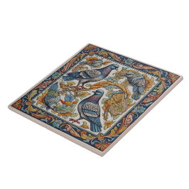 Roman Mosaic Stil Pigeons Ceramic Tile Kakelplatta
