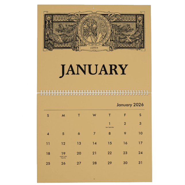 Roman Mythology Art Nouveau Kalender (Jan 2026)