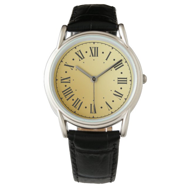 Roman Numbers Black Teal Manar Armbandsur (Framsida)