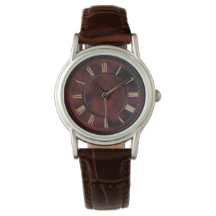 Roman Numbers Red Slab Armbandsur