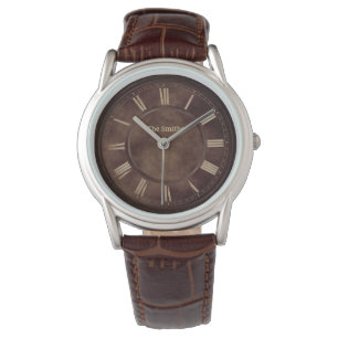 Roman Numbers Rusty Brown Armbandsur