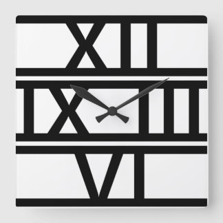 Roman Numeral Deco Fyrkantig Klocka