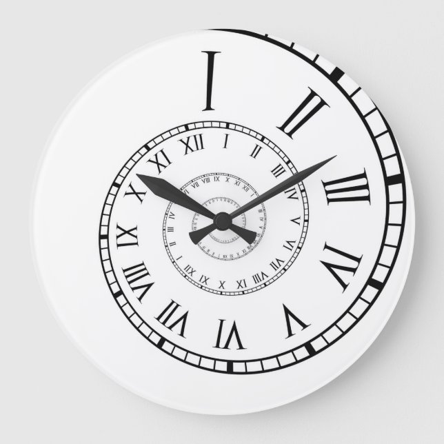Roman Numeral Spiral Clock Stor Klocka (Framsida)