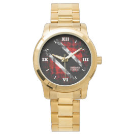 Roman Numerals Abstrakt Trinidad och Tobago Flagga Armbandsur