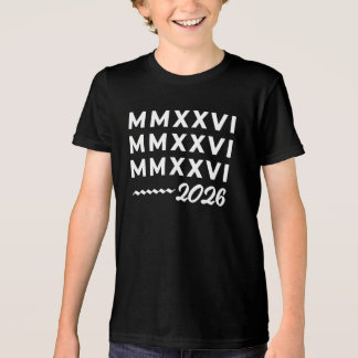 Roman Numerals MMXXVI – 2026 White Modern Typograp T Shirt