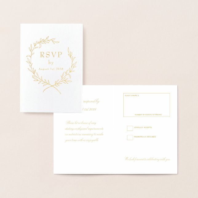 Roman Olive Löv WAN Bröllop OSA 2 Guld Folierat Kort (Display)