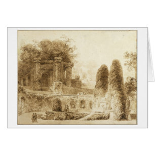 Roman Park med Fontän Jean-Honore Fragonard Hälsningskort