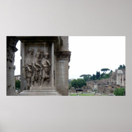 Roman Ruins Entrance i Rom Italien Poster