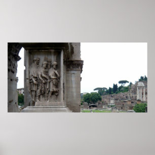 Roman Ruins Entrance i Rom Italien Poster