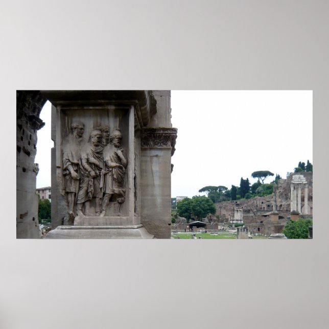 Roman Ruins Entrance i Rom Italien Poster (Framsidan)