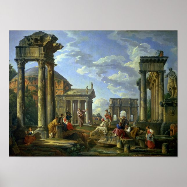 Roman Ruins med profet, 1751 Poster (Framsidan)