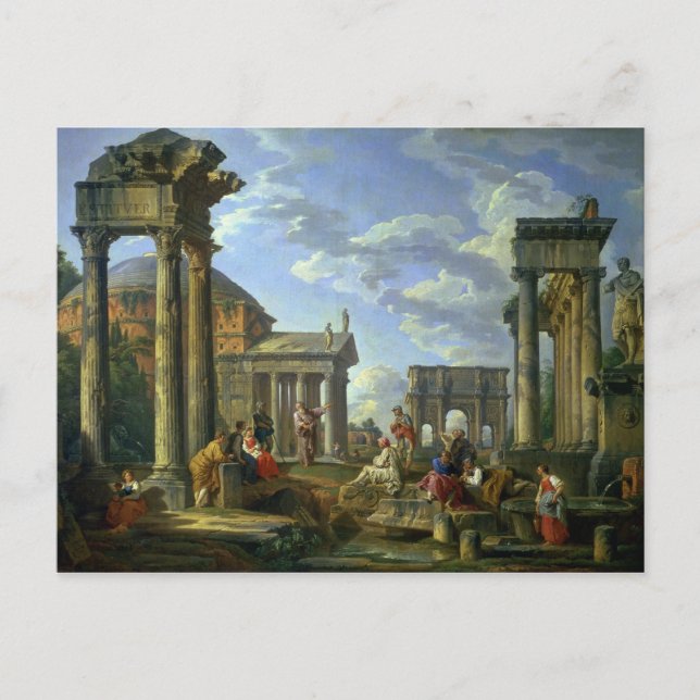 Roman Ruins med profet, 1751 Vykort (Framsida)