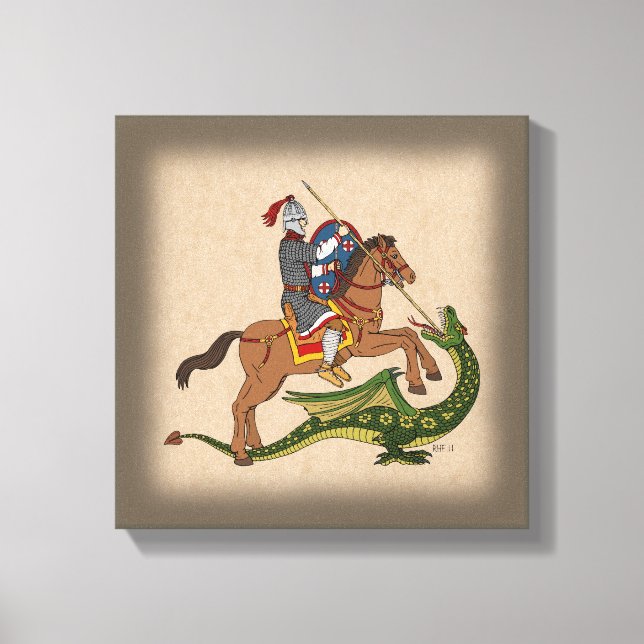 Roman Saint George och Dragon Canvastryck (Framsida)