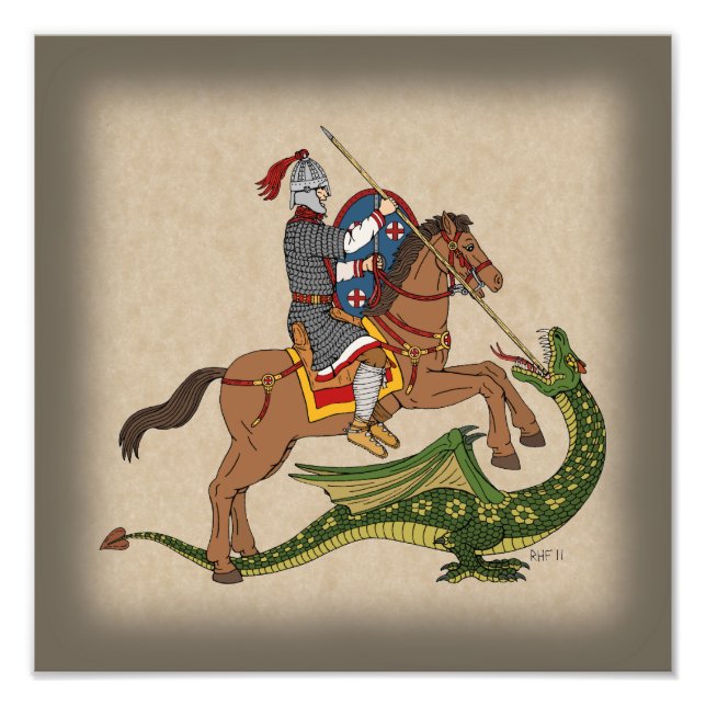 Roman Saint George och Dragon Fototryck (Framsidan)