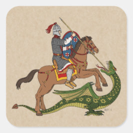 Roman Saint George och Dragon Fyrkantigt Klistermärke