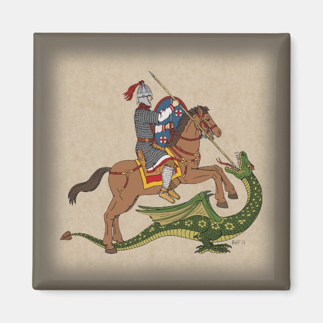 Roman Saint George och Dragon Magnet (Framsidan)