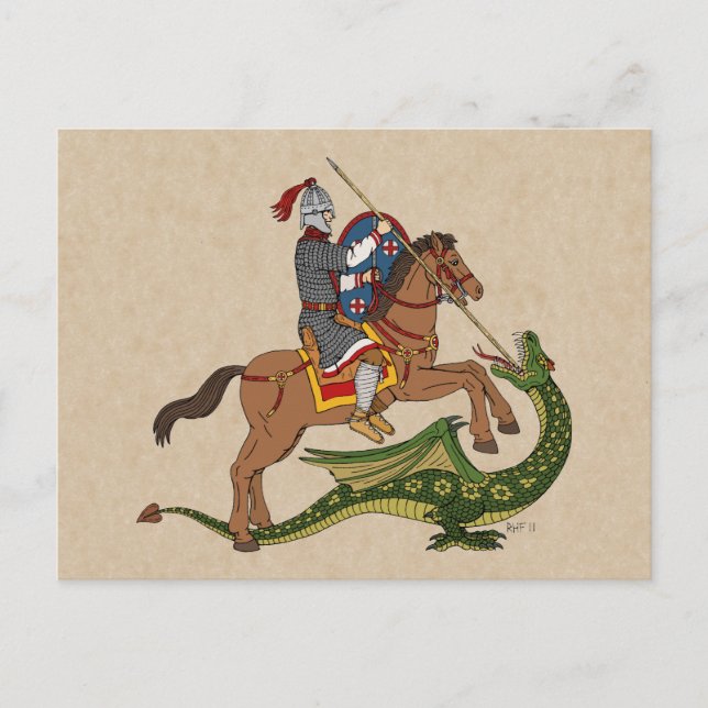 Roman Saint George och Dragon Vykort (Framsida)