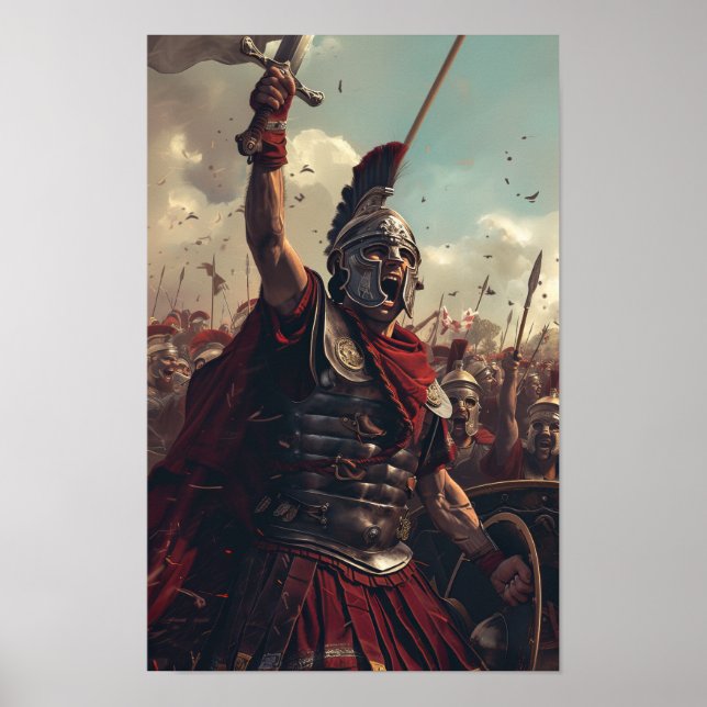 Roman Soldier i Mask Öga View Poster (Framsidan)