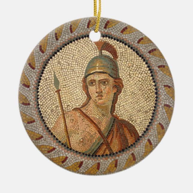 Roman Soldier Mosaic Julgransprydnad Keramik (Framsidan)