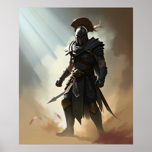 Roman Spartan Warrior, Dark Armor Poster (Framsidan)