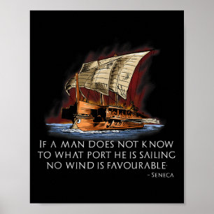 Roman Stoic Philosophy Seneca Quote - Ancient Gree Poster