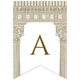 Roman Toga Party med elegant tempelkolonner Vimplar