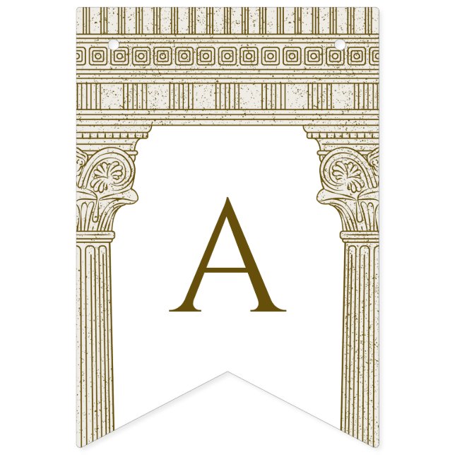 Roman Toga Party med elegant tempelkolonner Vimplar (Tredje flaggan)