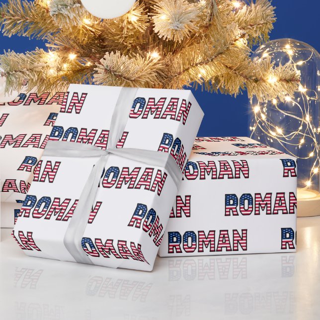 Roman Vorname Name USA US Geschenkpapier Papier Presentpapper (Helgdagar)