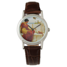 Roman Woman spelar med sin favoritkatt Armbandsur