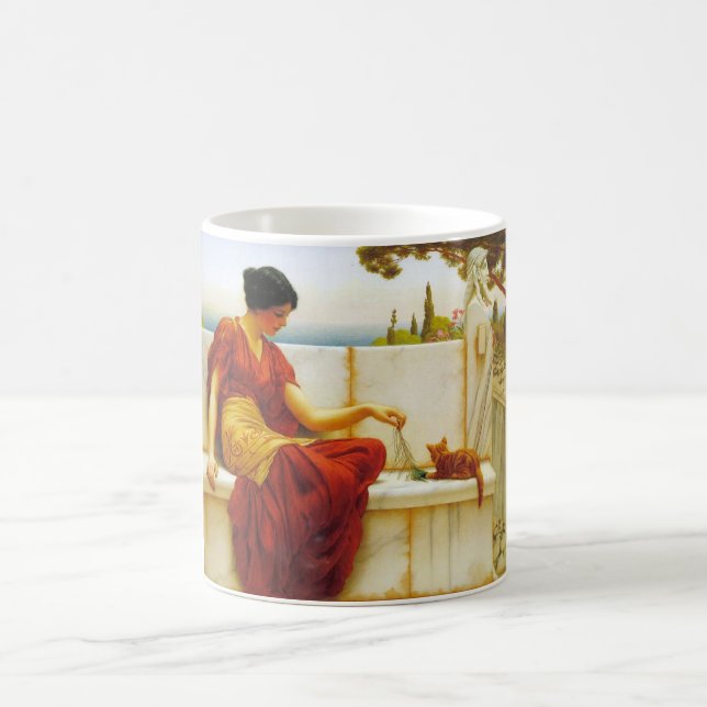 Roman Woman spelar med sin favoritkatt Kaffemugg (Center)