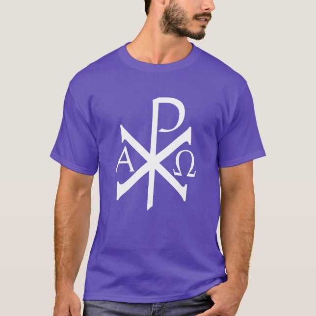 Romana Camisia Constantini Labarum XP+Α Ω T-Shirt (Framsida)