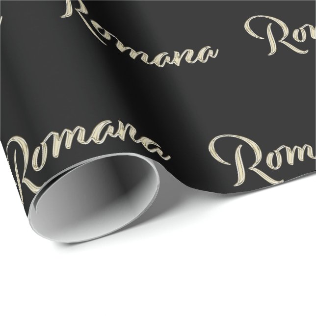 Romana white gold Handwriting Geschenkpapier Presentpapper (Rullad Hörn)