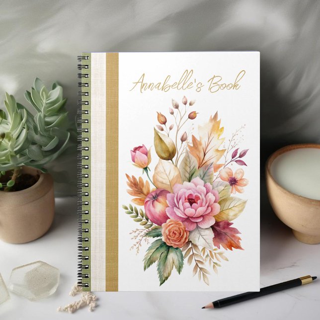 Romance Fall Bouquet Spiral Photo Notebook Anteckningsbok (Skapare uppladdad)