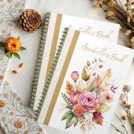 Romance Fall Bouquet Spiral Photo Notebook Anteckningsbok
