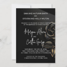 Romance Gold and Black Rose Wedding