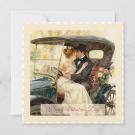 Romance in a Victorian Car – Valentine’s Day Card Julkort