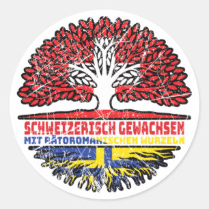 Romanen Rätoromanisch Graubündisch Graubünden Baum Runt Klistermärke