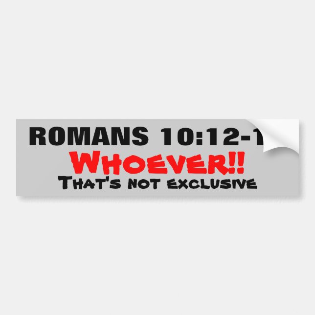 Romaner 10: 12-13 Jesus är ingen Exklusiv! Bildekal (Framsidan)