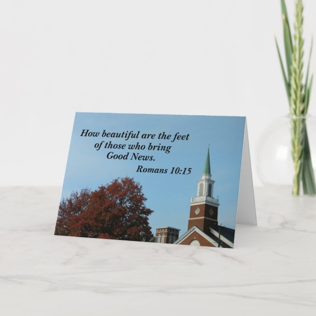 Romaner 10:15 Så vackra är fötterna på dem Tack Kort (Framsida)