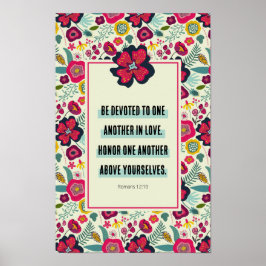 Romaner 12:10 Fet Blommigt Abstrakt heder varandra Poster
