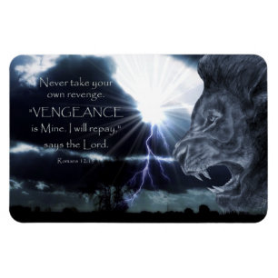 Romaner 12:19 VENGEANCE   Lejon och Blixt Magnet
