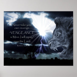 Romaner 12:19 VENGEANCE   Lejon och Blixt Poster