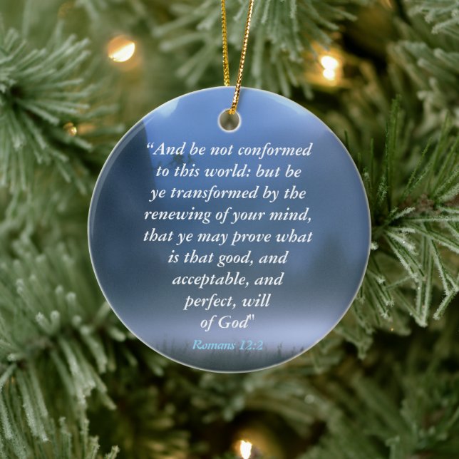 Romaner 12:2 julgransprydnad keramik (Träd)