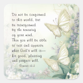 Romaner 12:2 Överensstämmer inte med denna världsb Fyrkantigt Klistermärke