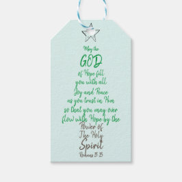 Romaner 15:13 Gud hopp Joy & Peace-jul Presentetikett