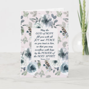 Romaner 15:13 Hoppets Gud, Blommigt Kort